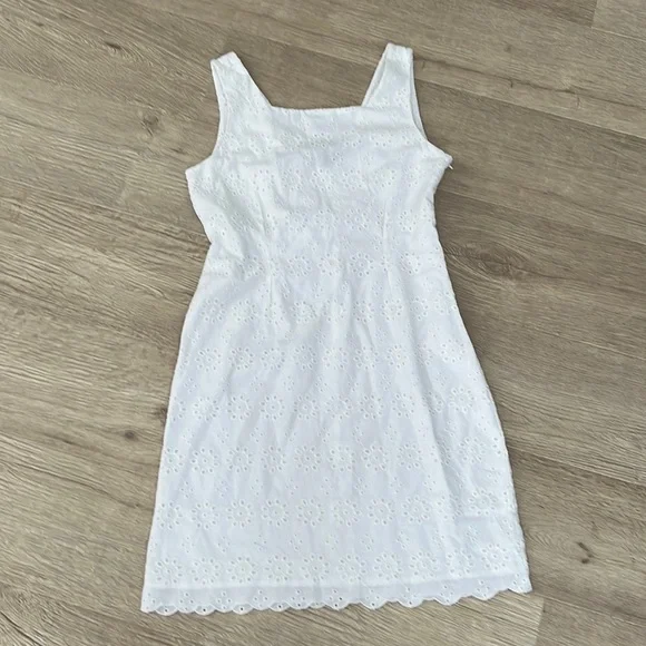Mango embroidered white dress